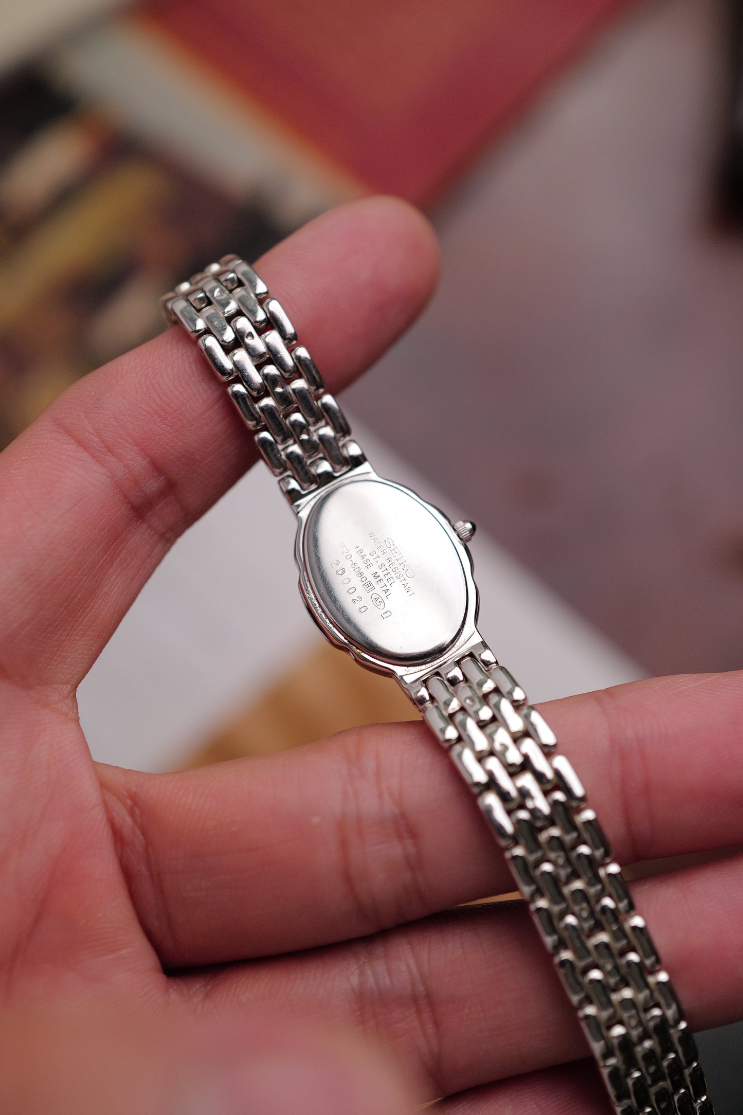 Seiko Exceline "Mother of Pearl Floral" in steel Circa. 1996