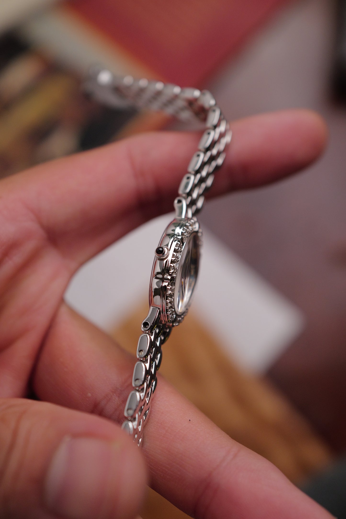 Seiko Exceline "Mother of Pearl Floral" in steel Circa. 1996