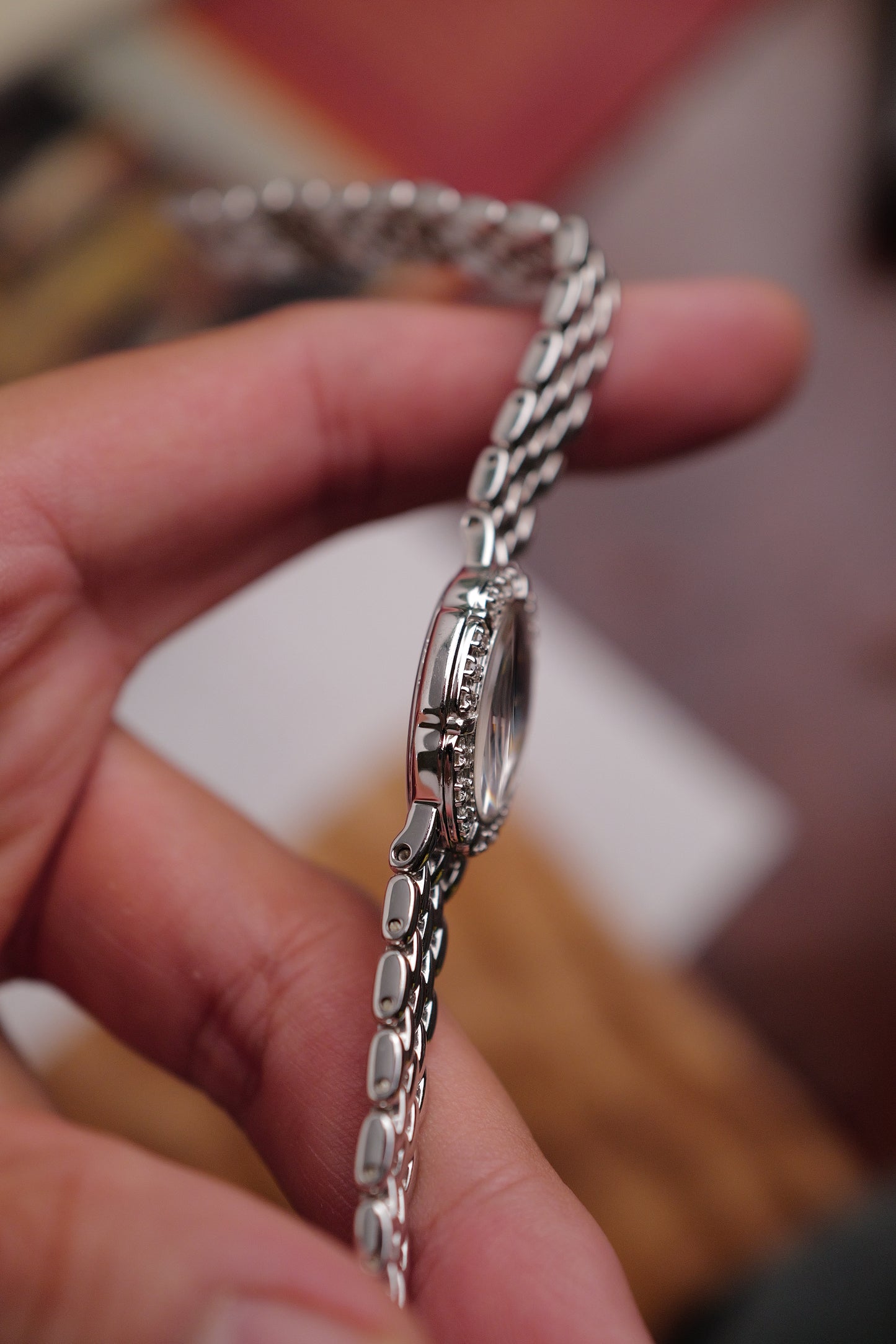 Seiko Exceline "Mother of Pearl Floral" in steel Circa. 1996