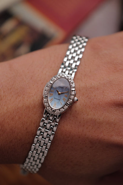 Seiko Exceline "Mother of Pearl Floral" in steel Circa. 1996
