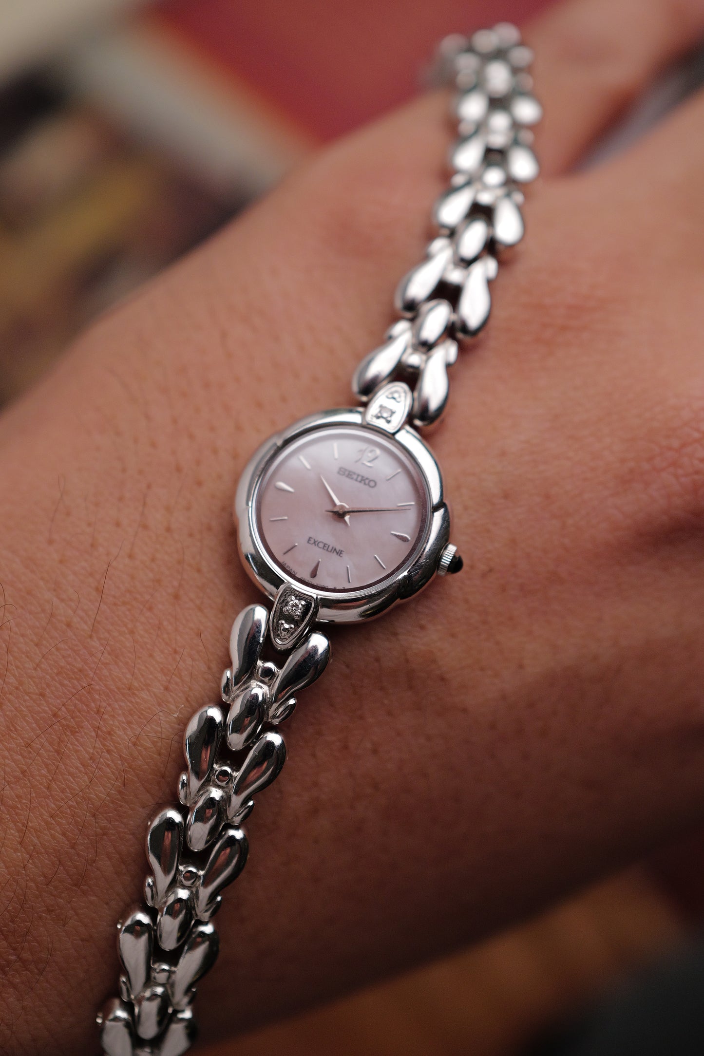 Seiko Exceline "Mother of Pearl Pink Hue" Circa. 1992
