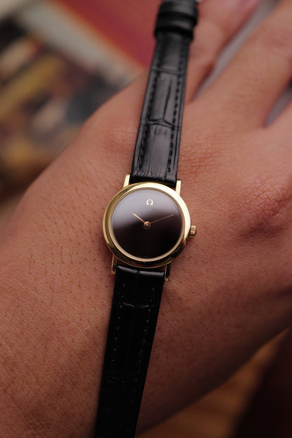 Omega De-ville "Onyx" on strap Circa. 1990s