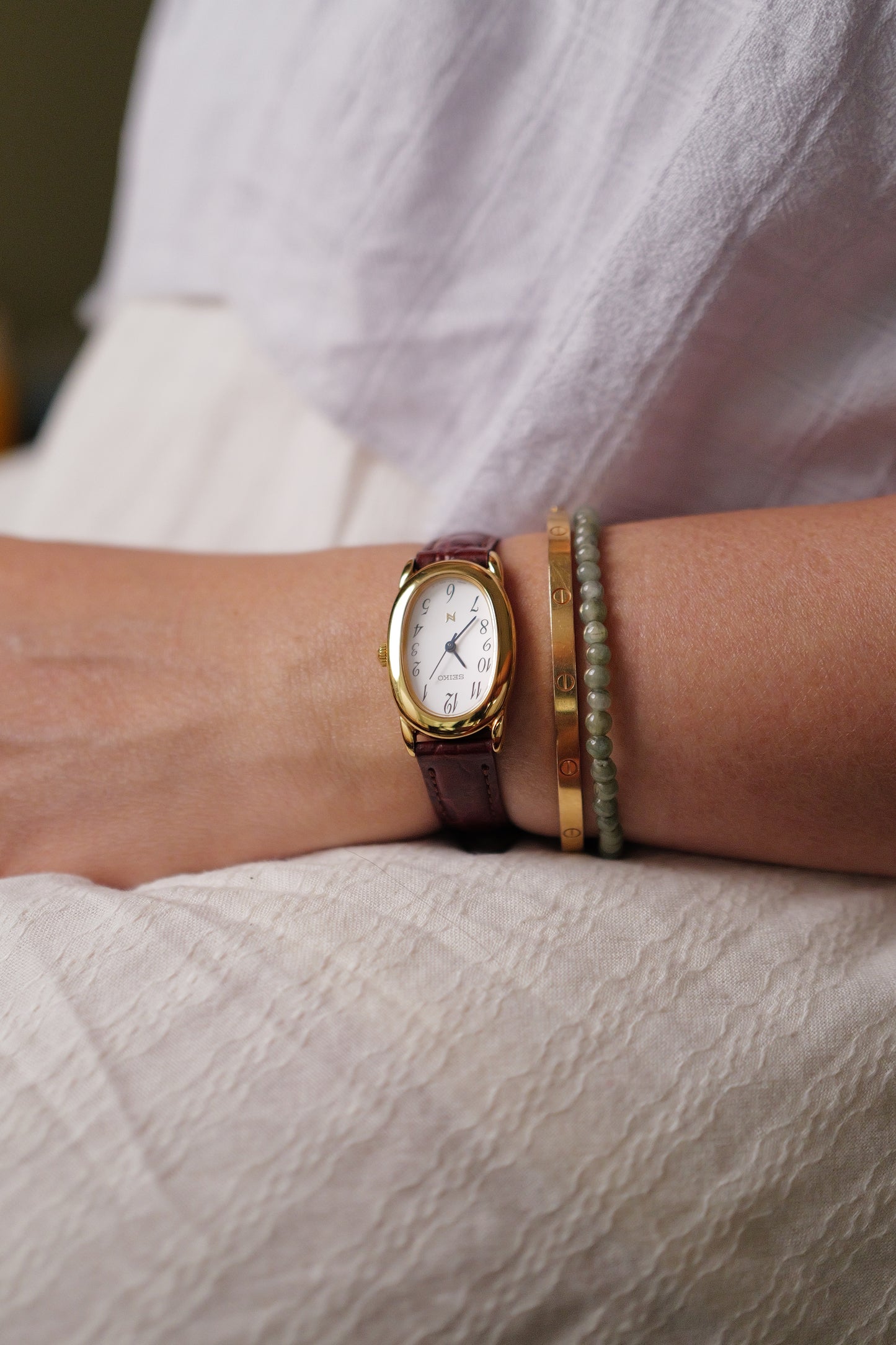 Seiko Ladies "Baignoire" Gold Circa. 1995