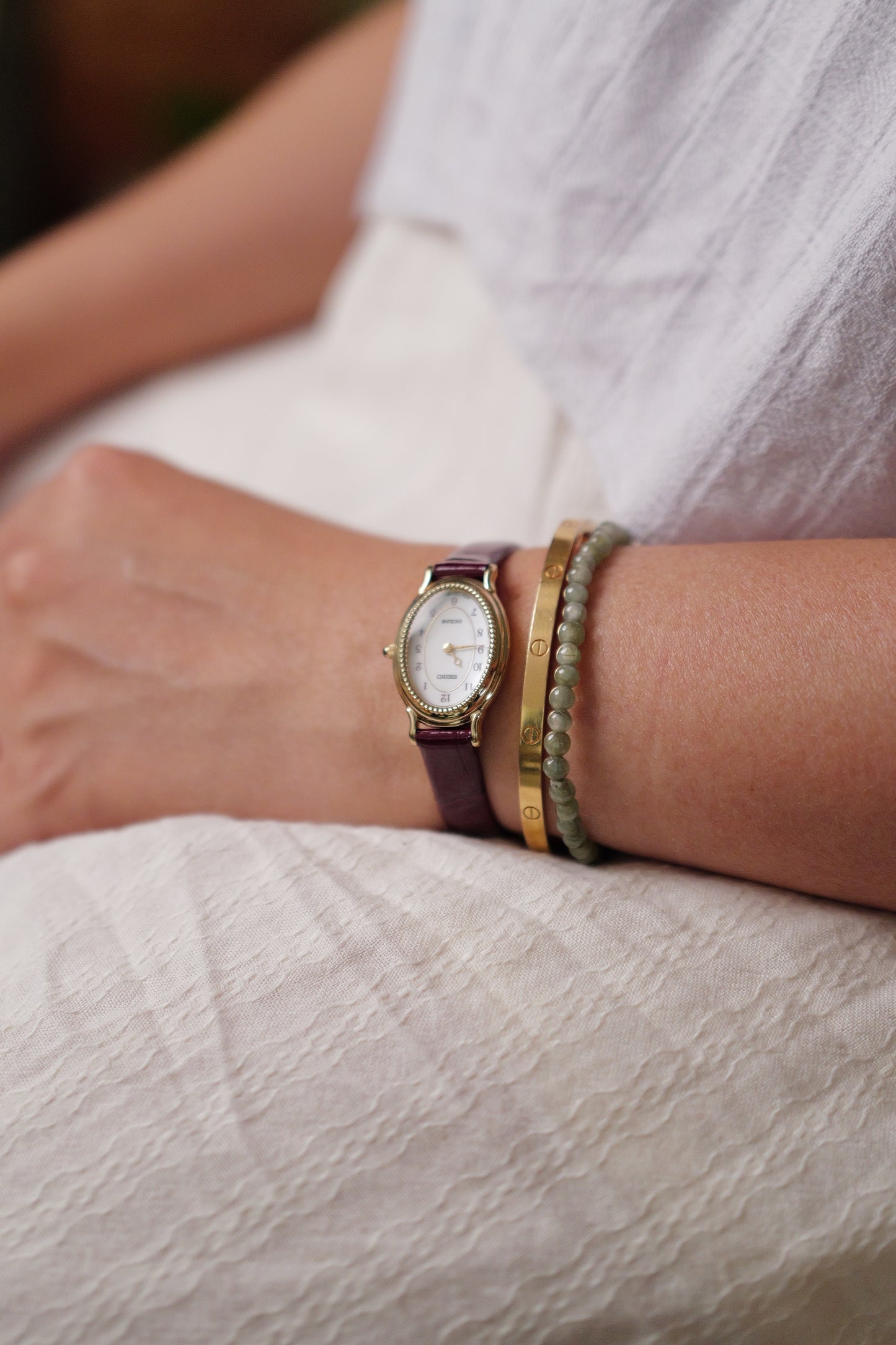 Seiko Exceline Mother of Pearl with beaded bezel Circa. 1992