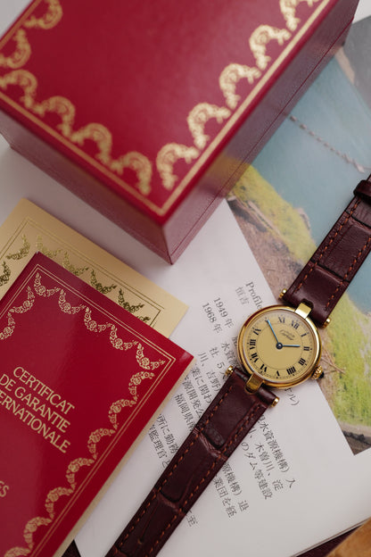 Cartier Vendome SM "Classic Lemon" Circa. 1980s w/ box & paper full set