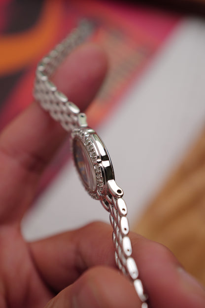 Seiko Exceline "Mother of Pearl Floral" in steel Circa. 1996