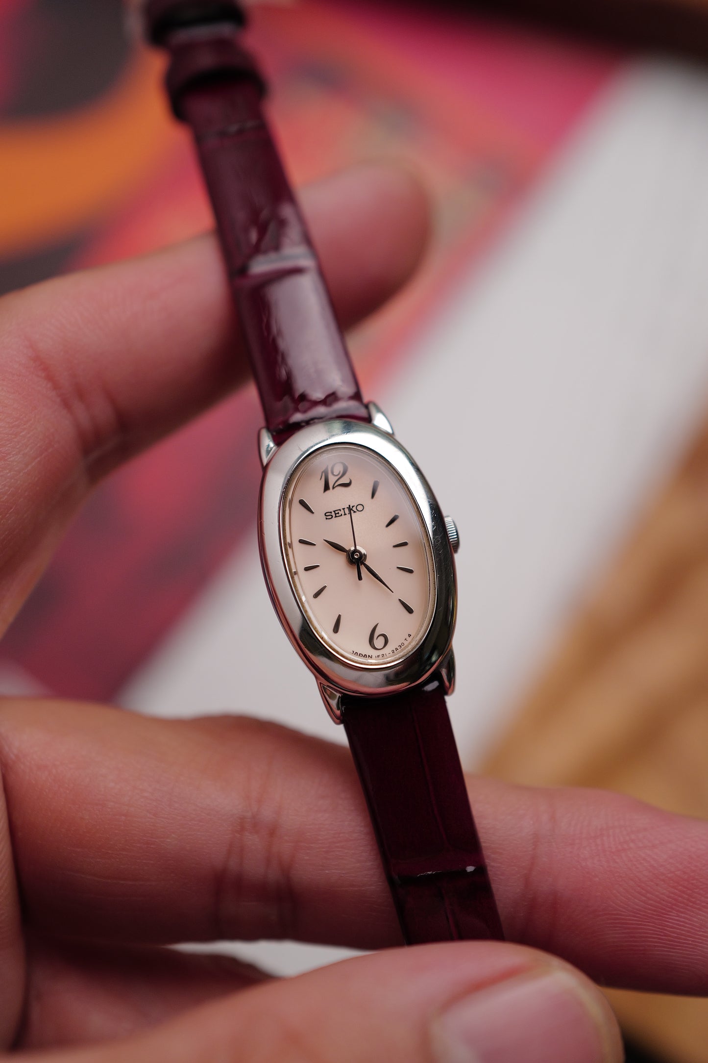 Seiko Ladies "Baignoire" Mini in Salmon Circa. 1999