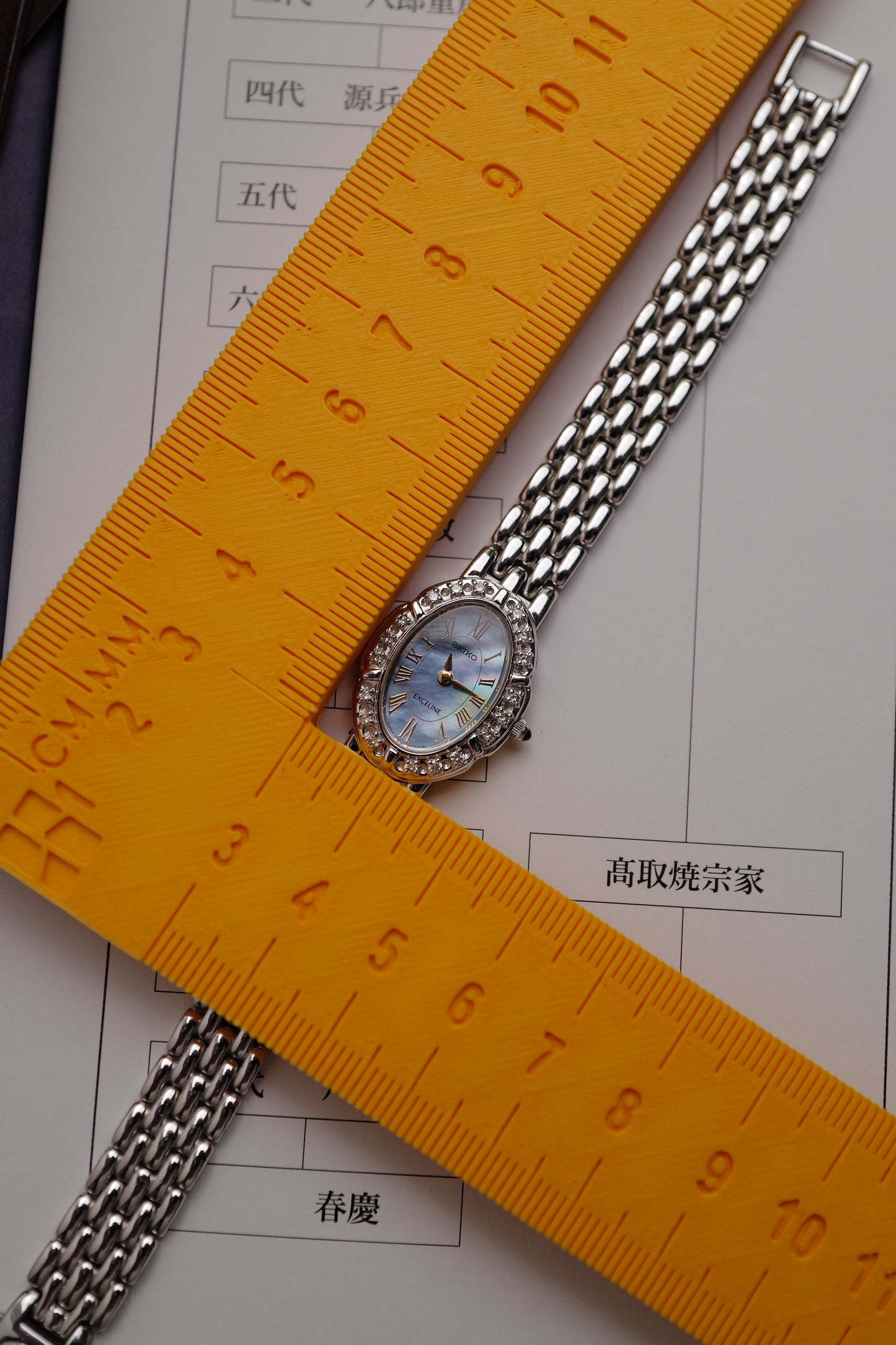 Seiko Exceline "Mother of Pearl Floral" in steel Circa. 1996