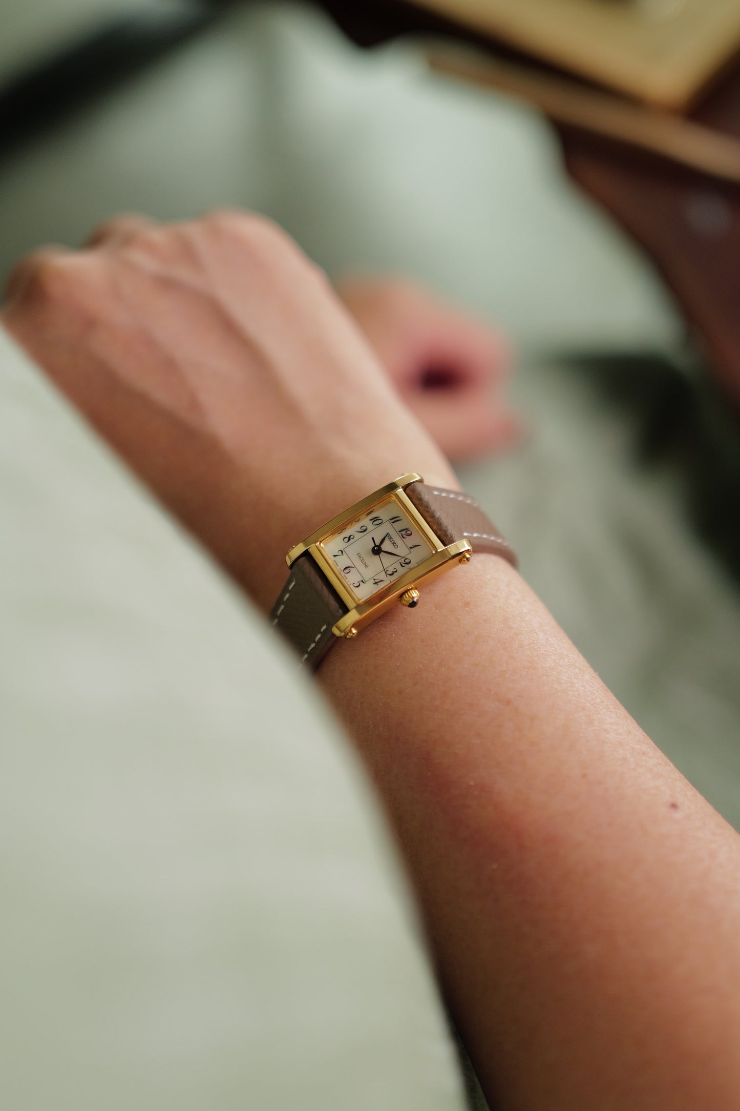 Seiko Exceline "Tank Normale" Mother of Pearl Circa. 1995