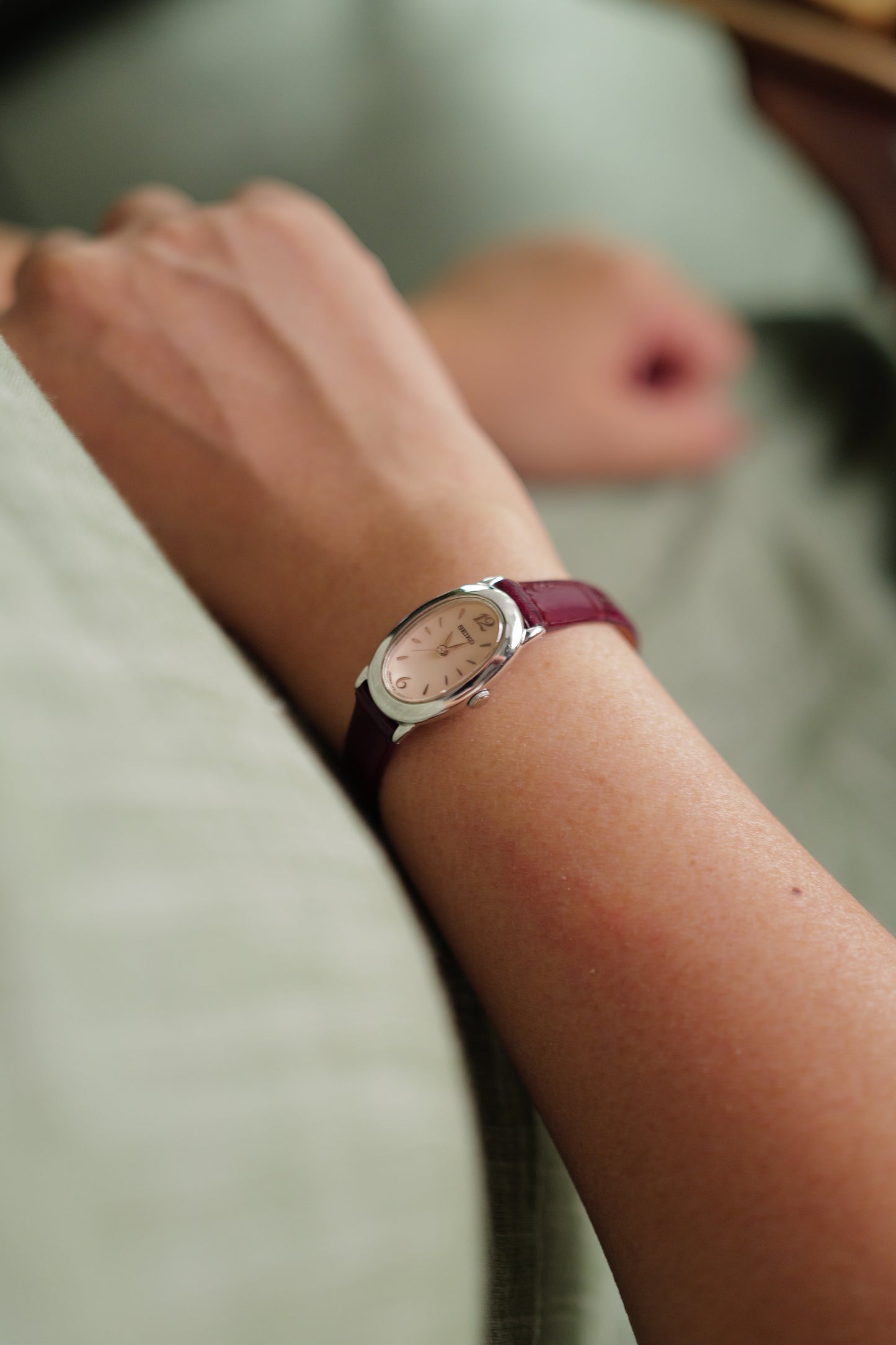 Seiko Ladies "Baignoire" Mini in Salmon Circa. 1999