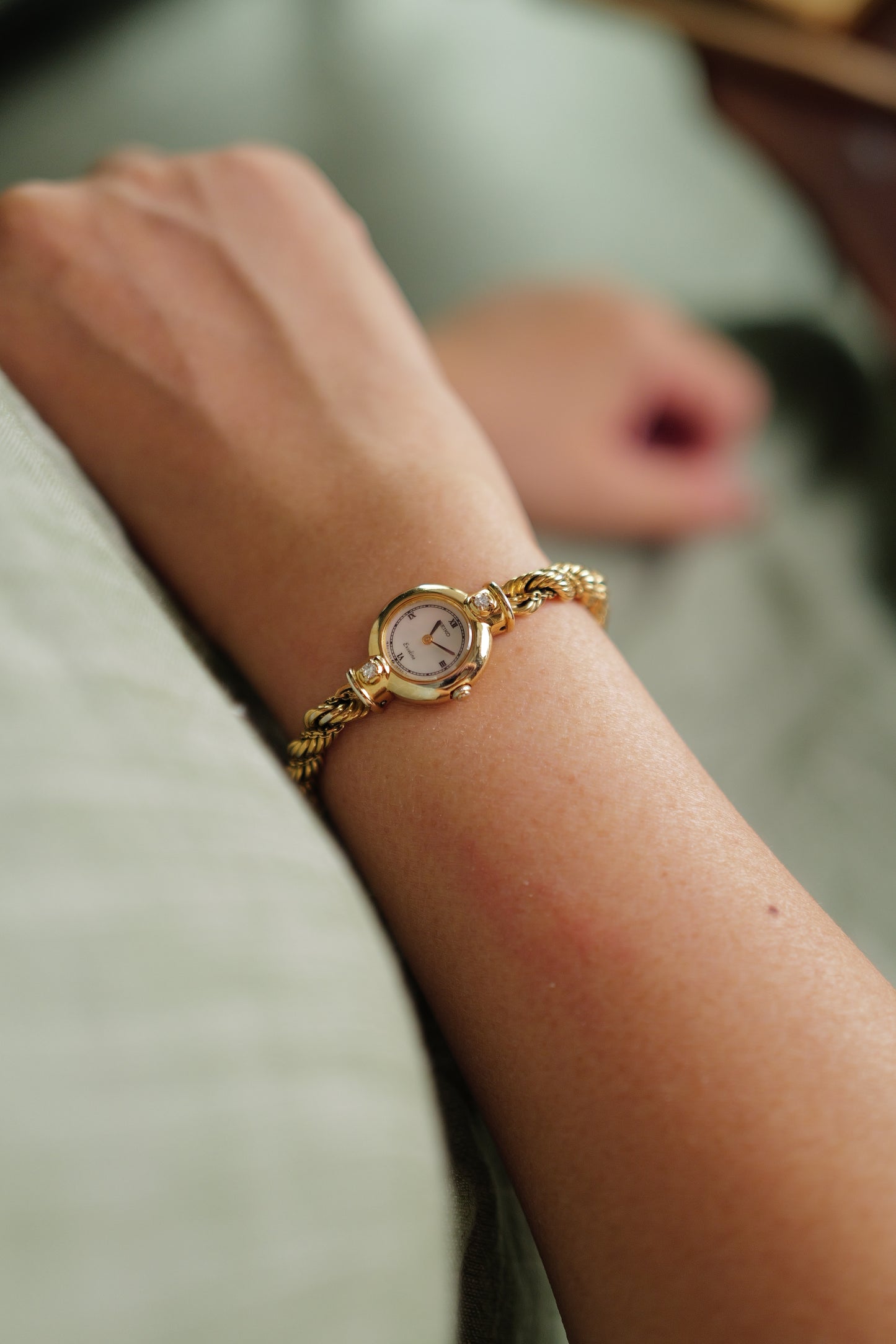 Seiko Exceline Mother of Pearl "Pebble" Circa. 1988 w/ original box