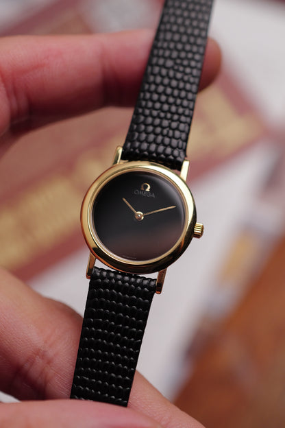 Omega De-ville "Onyx" on strap Circa. 1990s