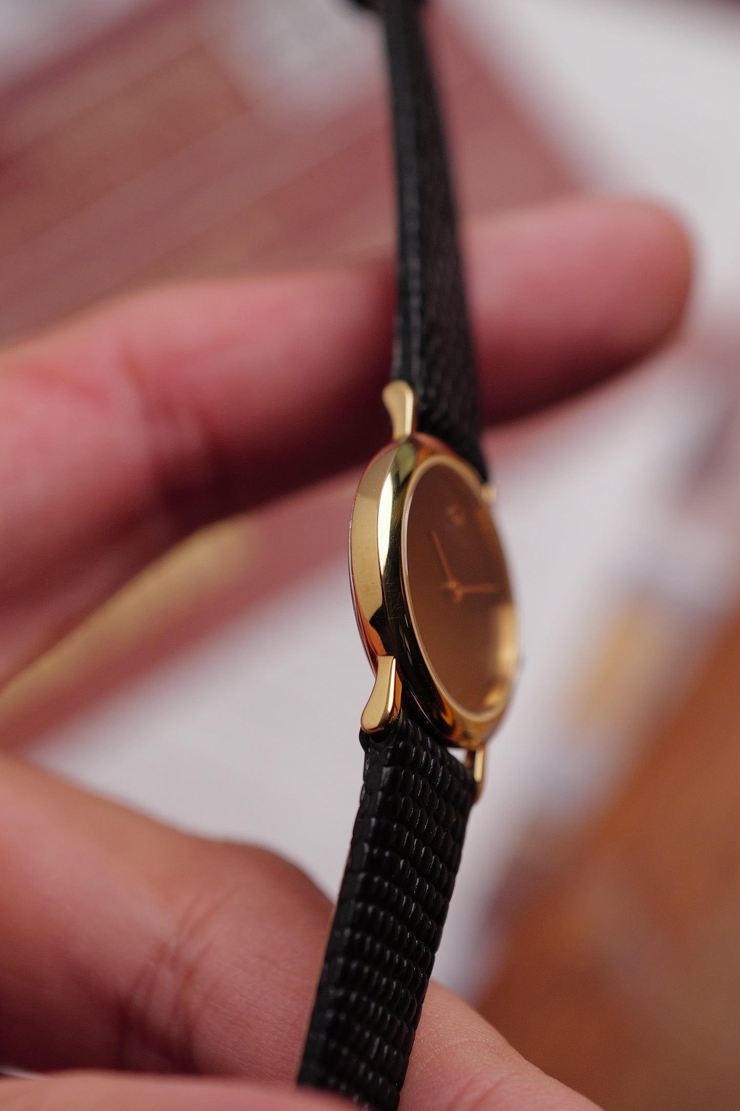 Omega De-ville "Onyx" on strap Circa. 1990s
