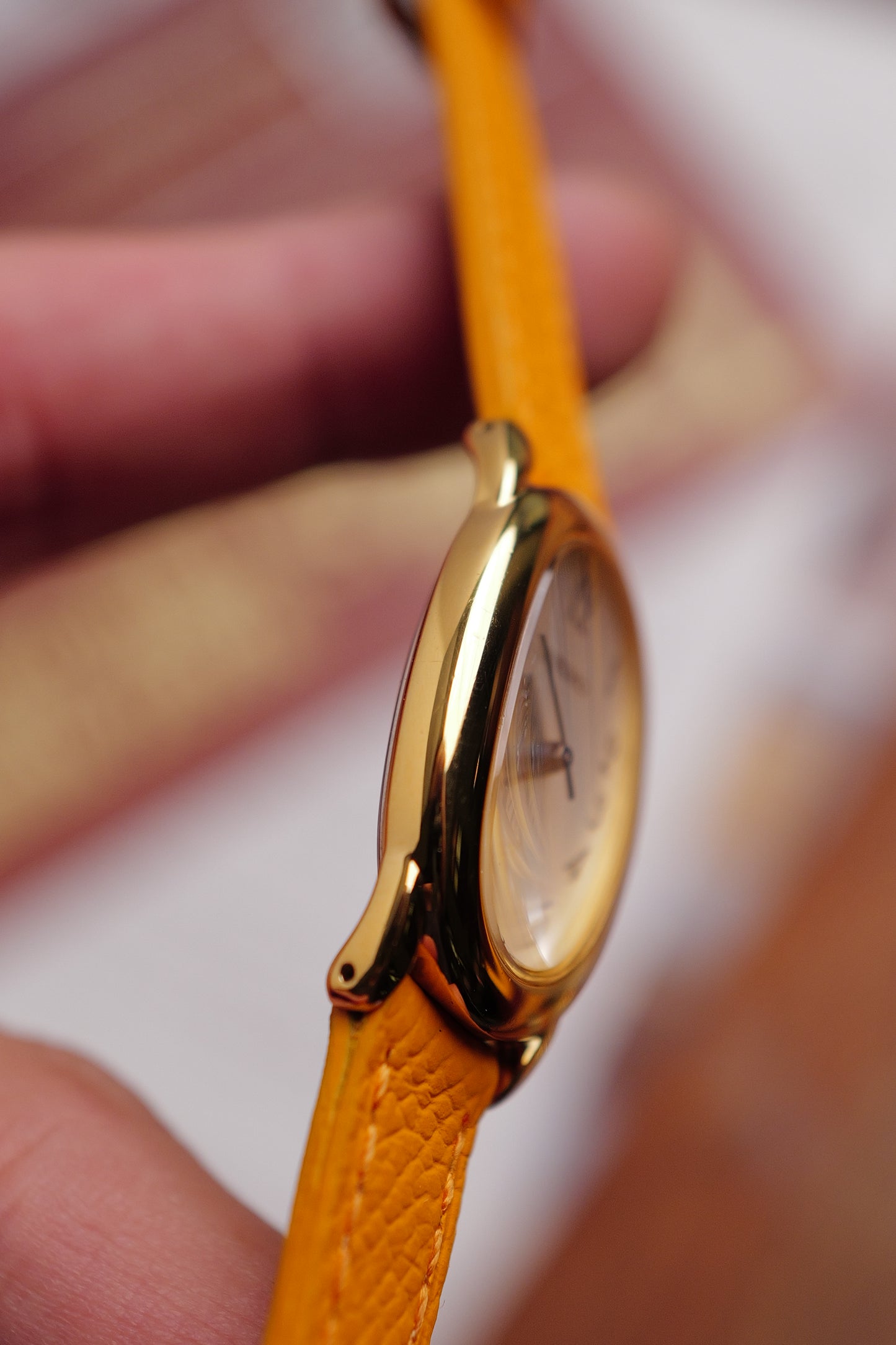 Seiko Ladies "Baignoire" Gold w/ custom strap Circa. 1995