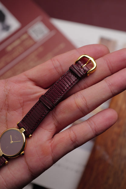 Cartier Vendome "Burgundy" Lacquer SM w/ box circa. 1980s