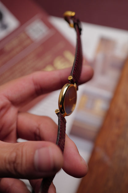 Cartier Vendome "Burgundy" Lacquer SM w/ box circa. 1980s