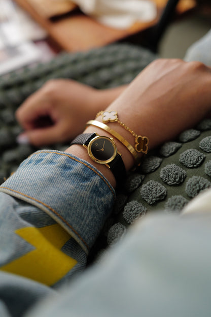 Omega De-ville "Onyx" on strap Circa. 1990s