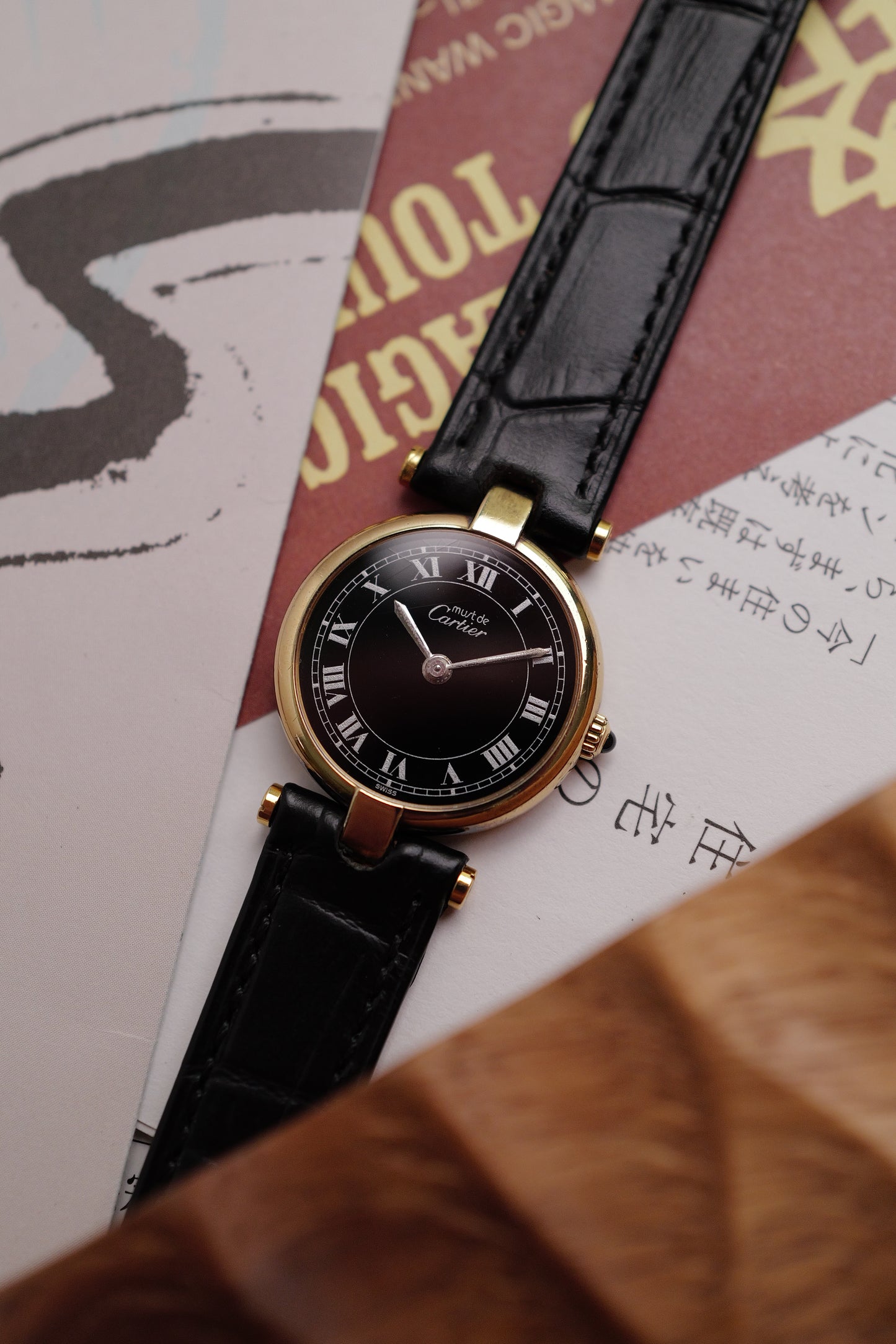 Cartier Vendome "Classic Onyx" Lacquer SM Circa. 1980s w/ original box