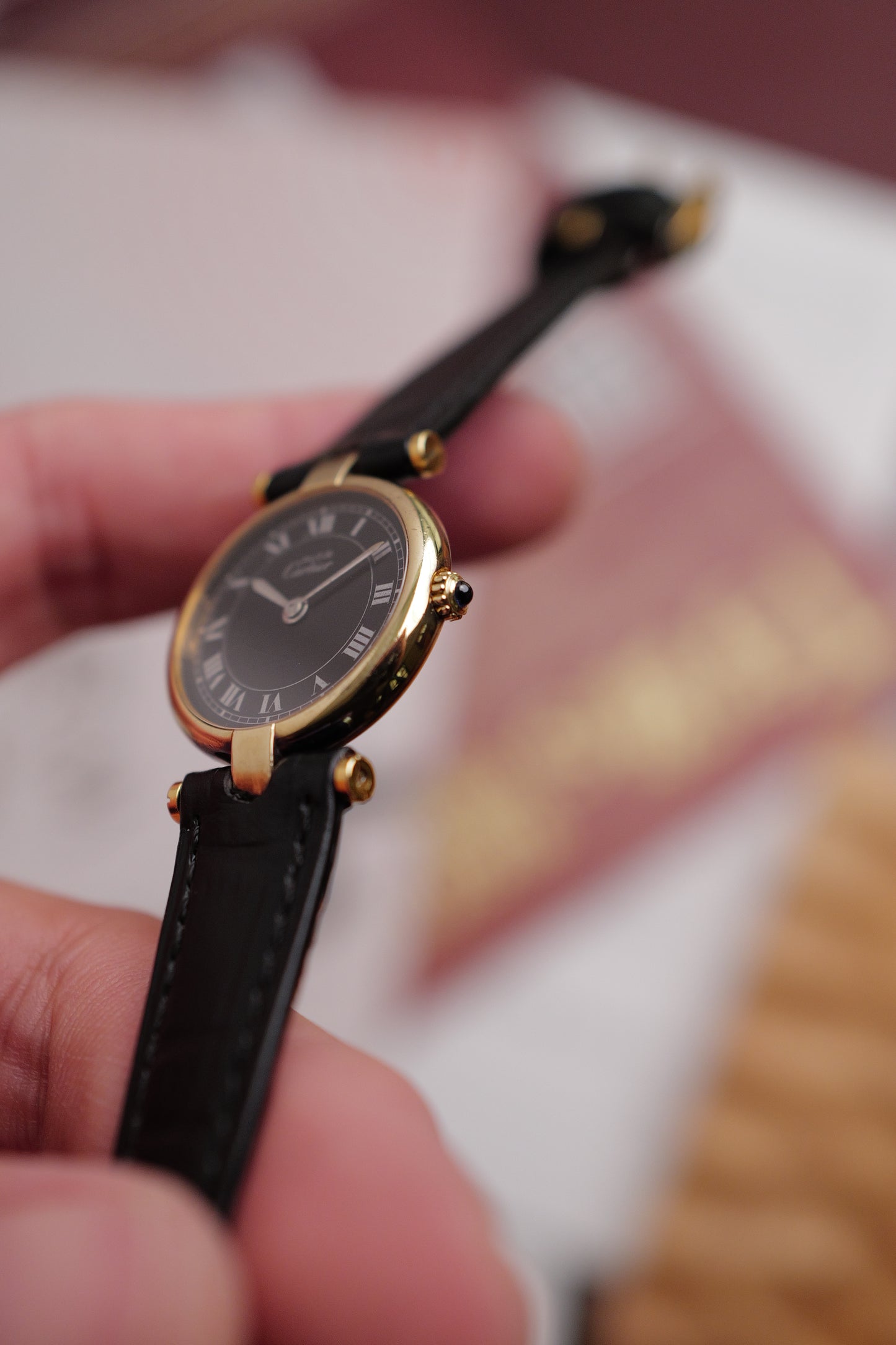Cartier Vendome "Classic Onyx" Lacquer SM Circa. 1980s w/ original box