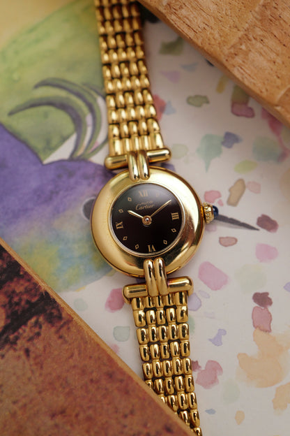 Cartier Colisee " Art-deco Roman" Quartz Circa. 1980s w/ box, strap, bracelet