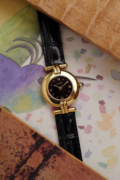 Cartier Colisee " Art-deco Roman" Quartz Circa. 1980s w/ box, strap, bracelet