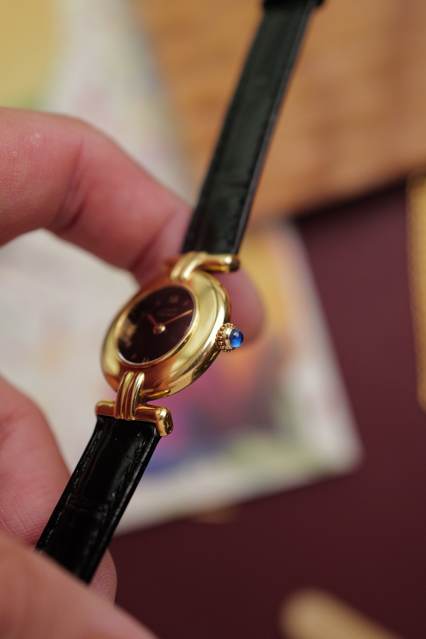 Cartier Colisee " Art-deco Roman" Quartz Circa. 1980s w/ box, strap, bracelet