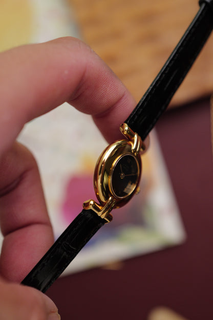 Cartier Colisee " Art-deco Roman" Quartz Circa. 1980s w/ box, strap, bracelet