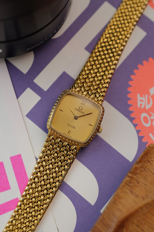 Omega De-ville "square" Wovern Bracelet Circa. 1980s