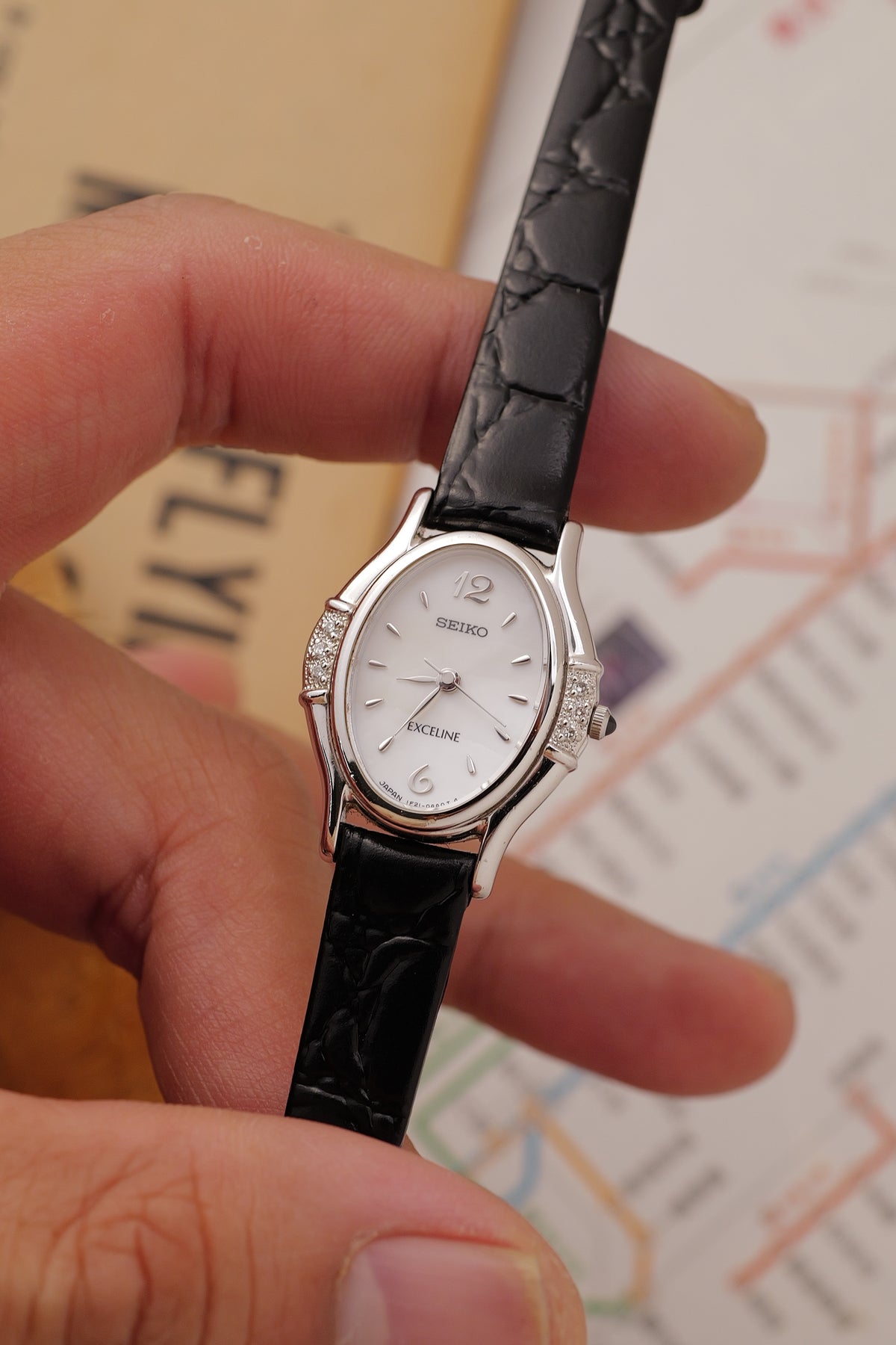 Seiko Exceline Mother of Pearl Diamond Bezel Circa. 1992