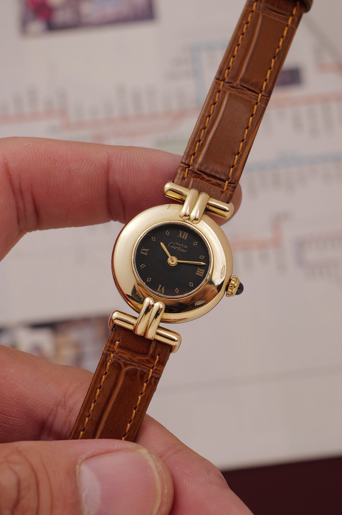 Cartier Colisee " Art-deco Roman" Quartz Circa. 1980s w/ box
