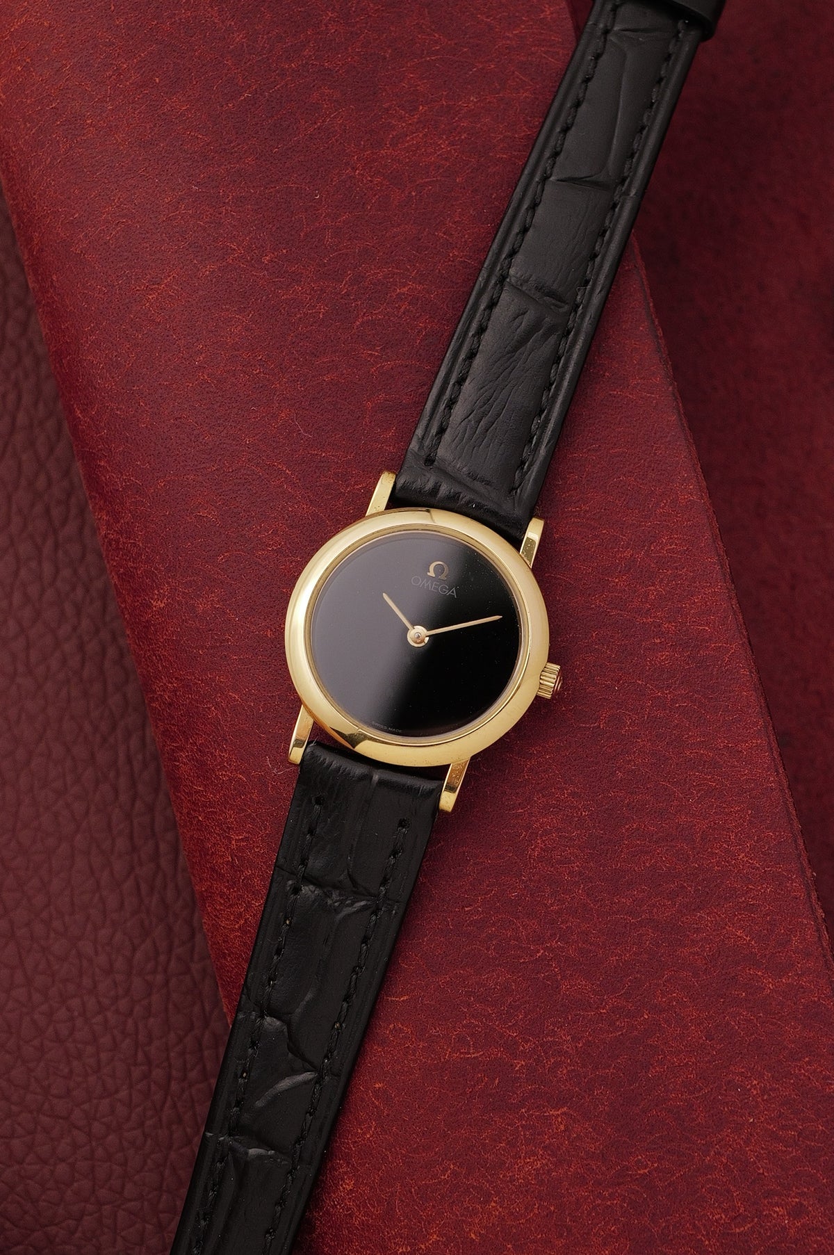 Omega De-ville "Onyx" on strap Circa. 1990s