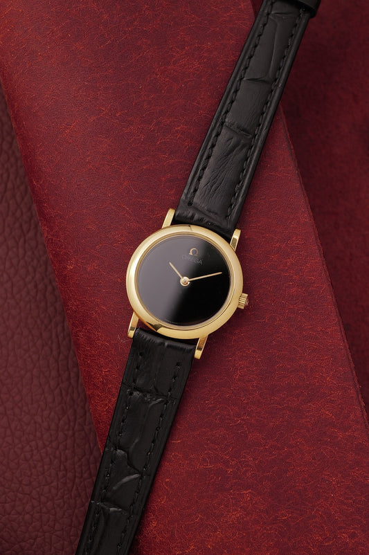 Omega De-ville "Onyx" on strap Circa. 1990s