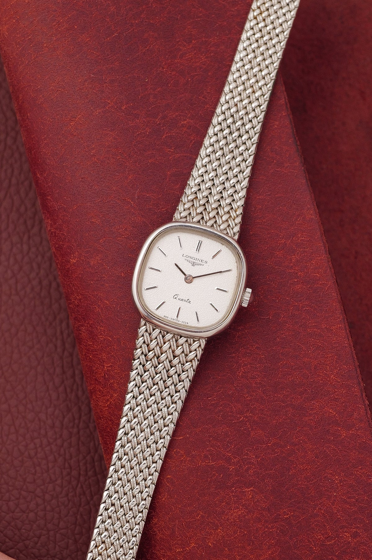 Longines "Cushion" Integrated Bracelet w/ Adjustable Buckle Circa. 1990s
