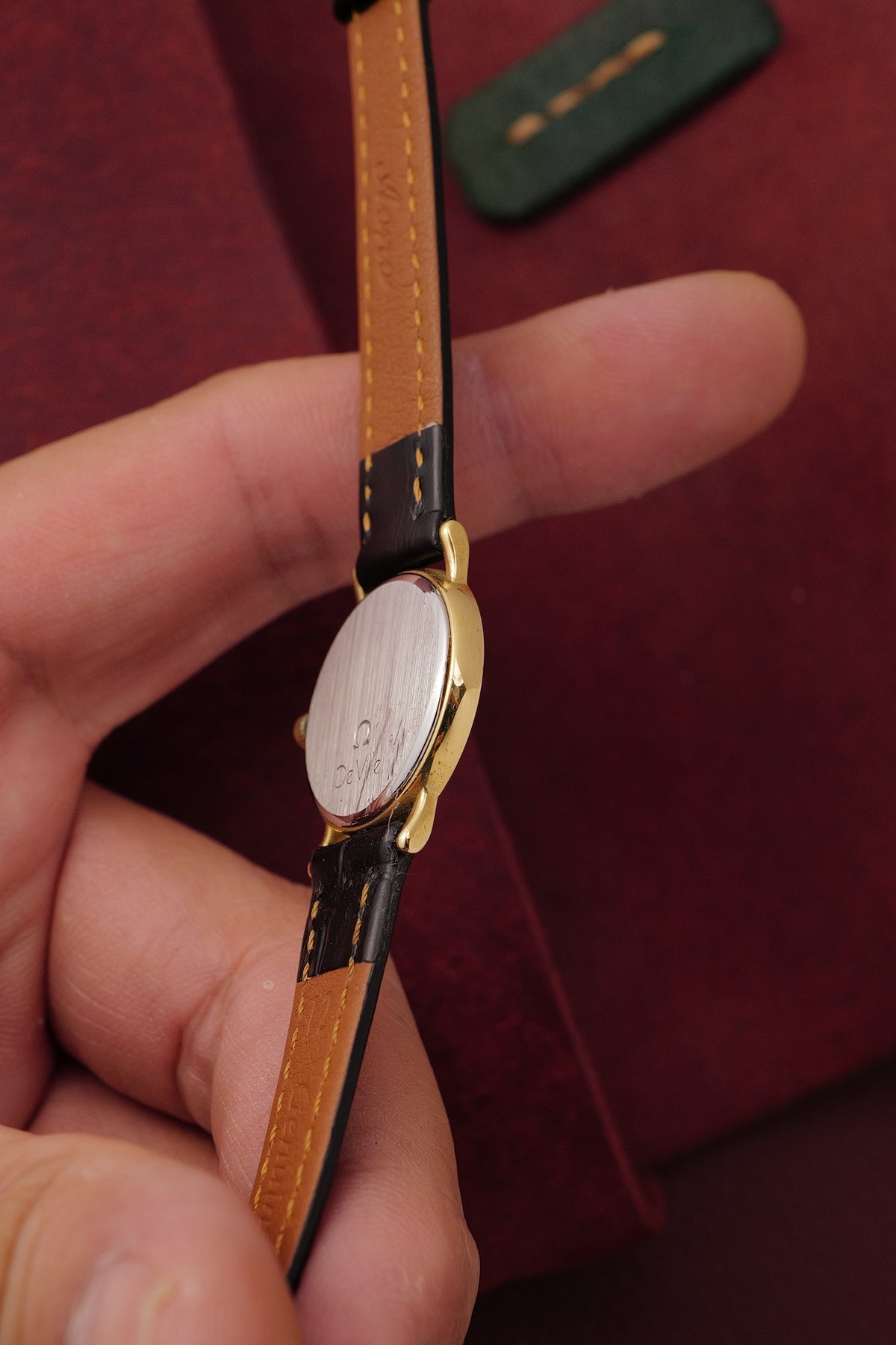 Omega De-ville "Onyx" on strap Circa. 1990s