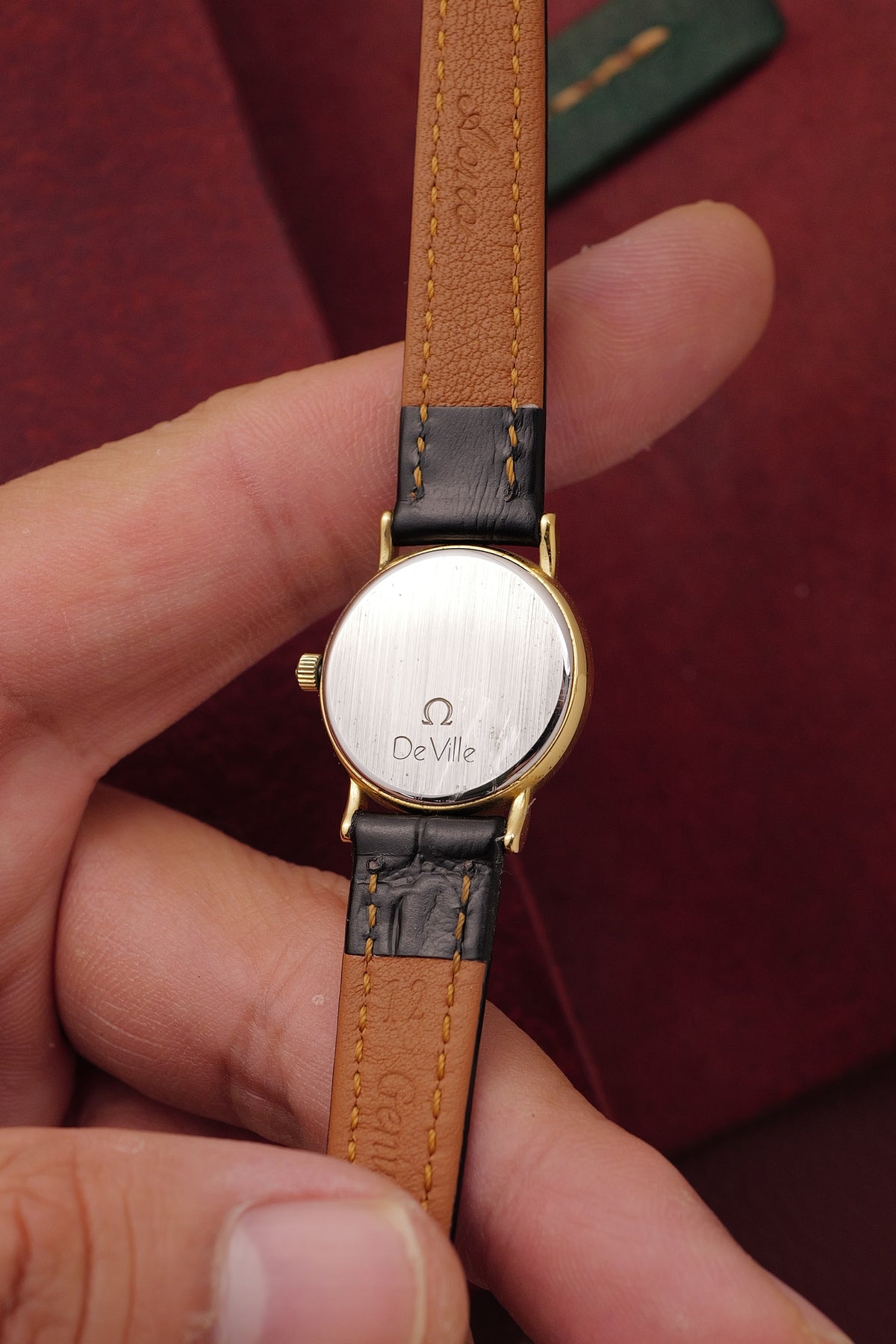 Omega De-ville "Onyx" on strap Circa. 1990s