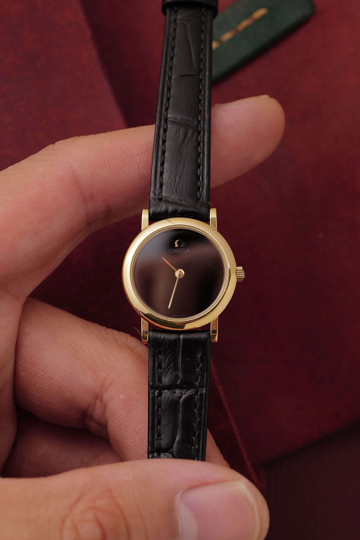 Omega De-ville "Onyx" on strap Circa. 1990s