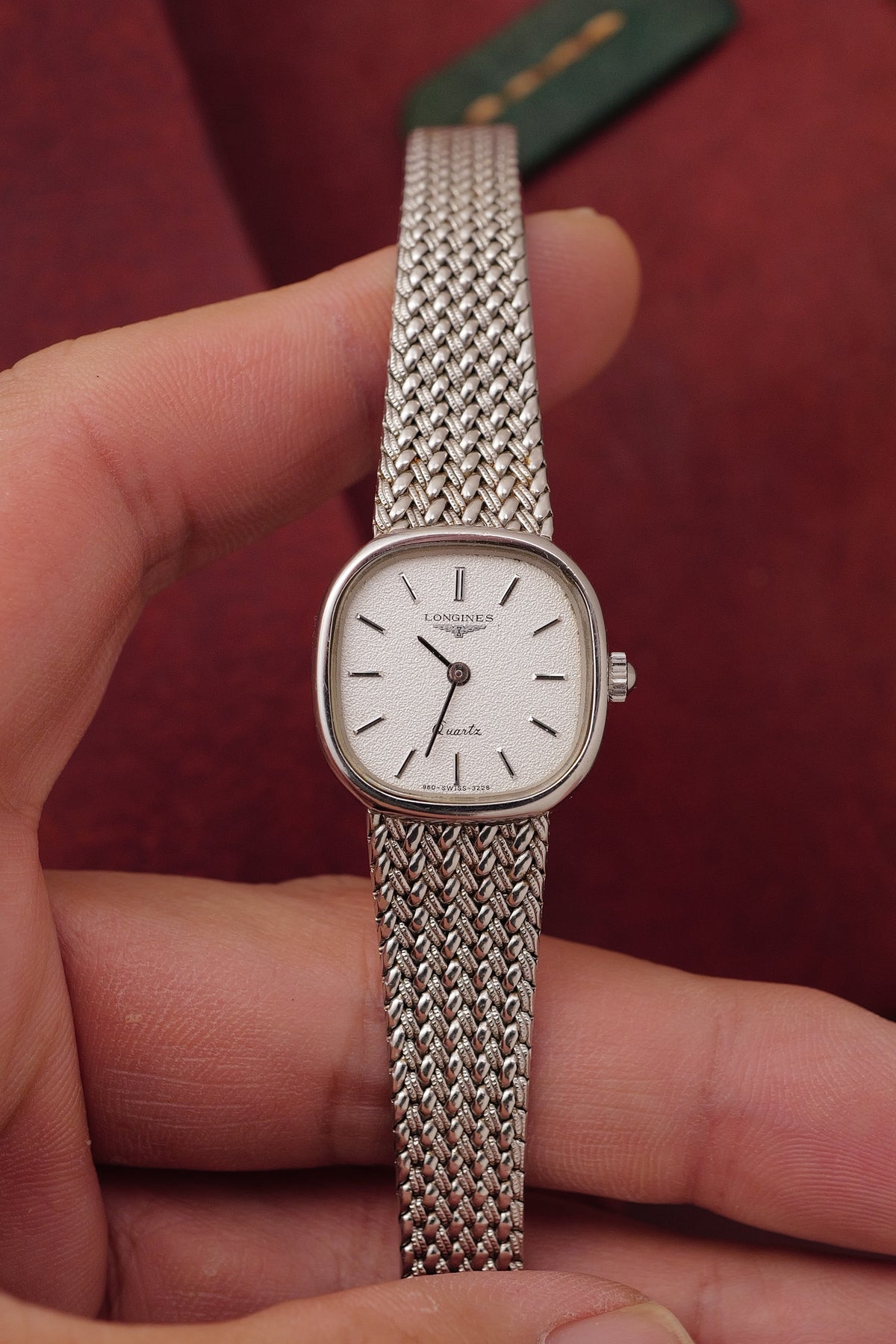 Longines "Cushion" Integrated Bracelet w/ Adjustable Buckle Circa. 1990s
