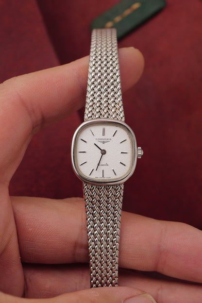 Longines "Cushion" Integrated Bracelet w/ Adjustable Buckle Circa. 1990s