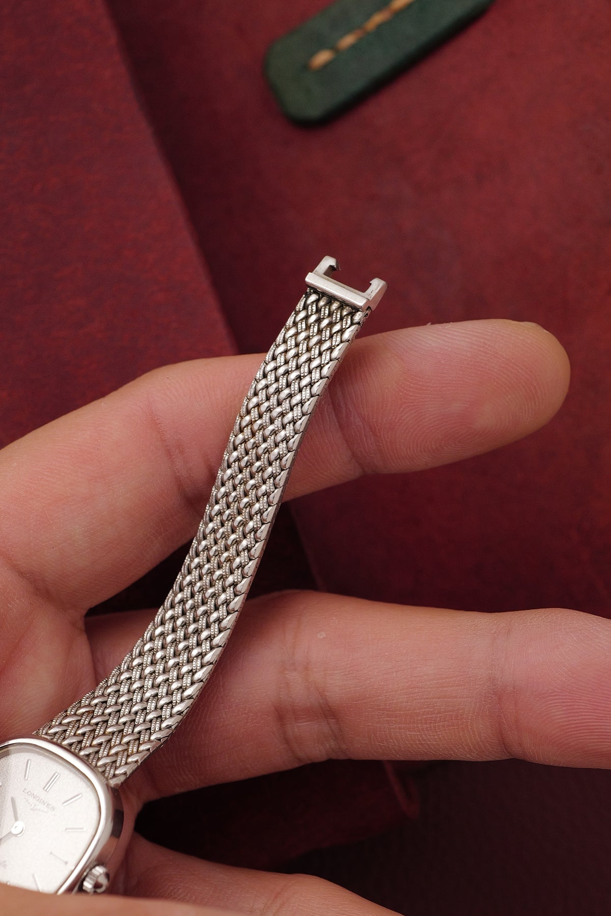 Longines "Cushion" Integrated Bracelet w/ Adjustable Buckle Circa. 1990s