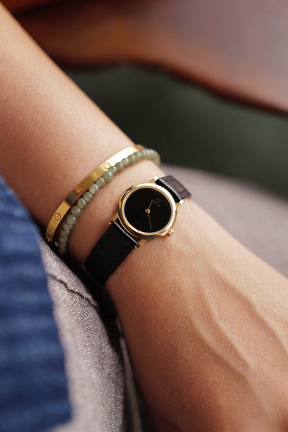 Omega De-ville "Onyx" on strap Circa. 1990s