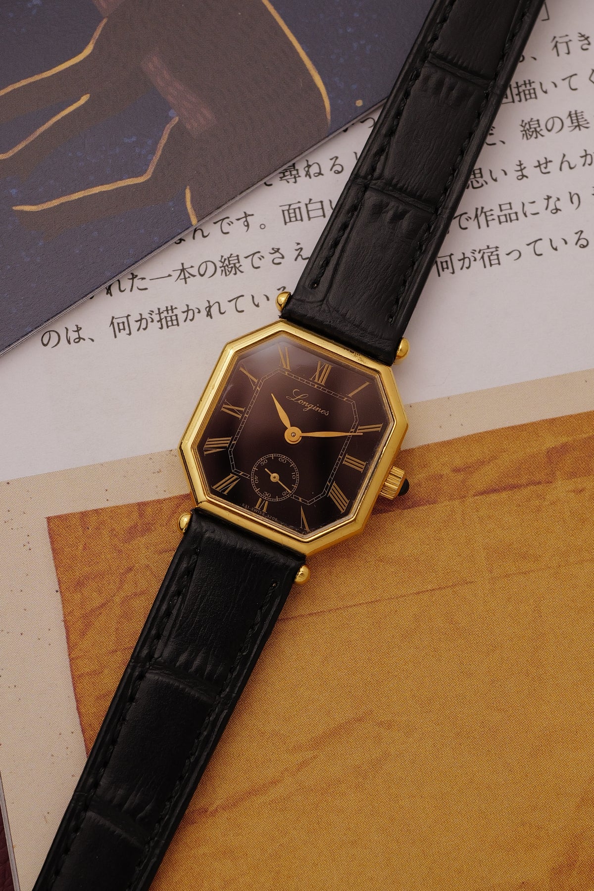Longines "Octa Mini" in Black Ref. 3209 Circa. 1970s