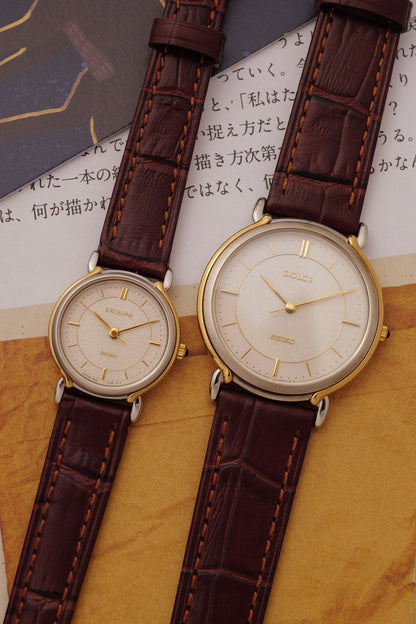 Seiko Dolce Exceline Couple set 7-11 20th anniversary piece. Circa.1990s