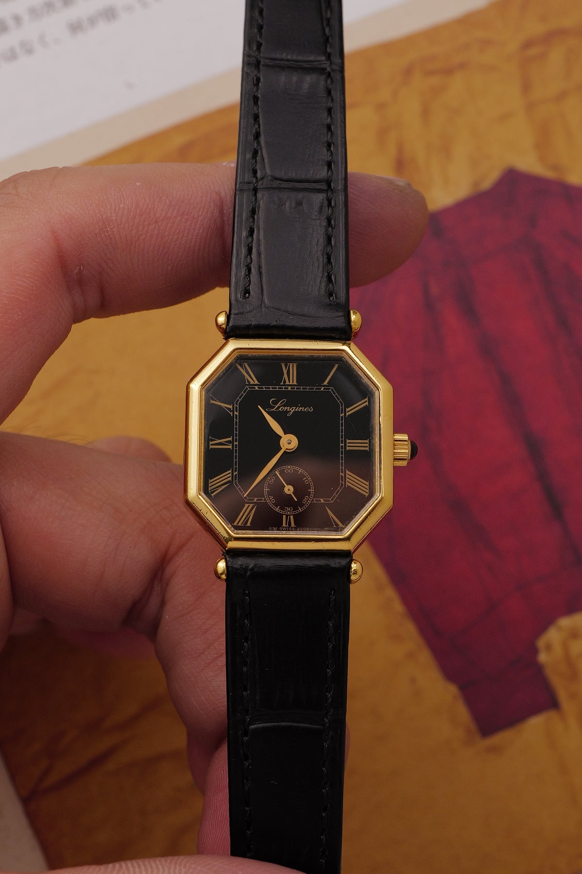 Longines "Octa Mini" in Black Ref. 3209 Circa. 1970s