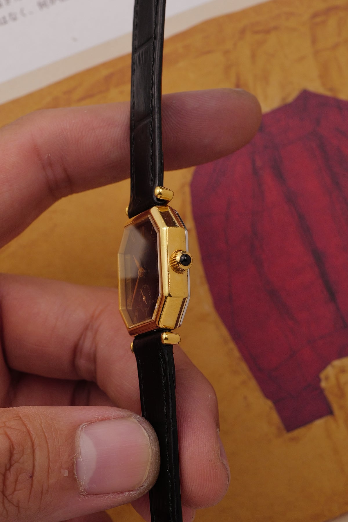 Longines "Octa Mini" in Black Ref. 3209 Circa. 1970s