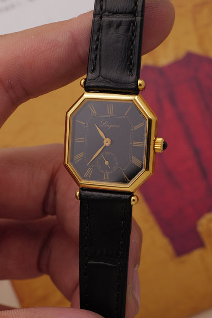 Longines "Octa Mini" in Black Ref. 3209 Circa. 1970s