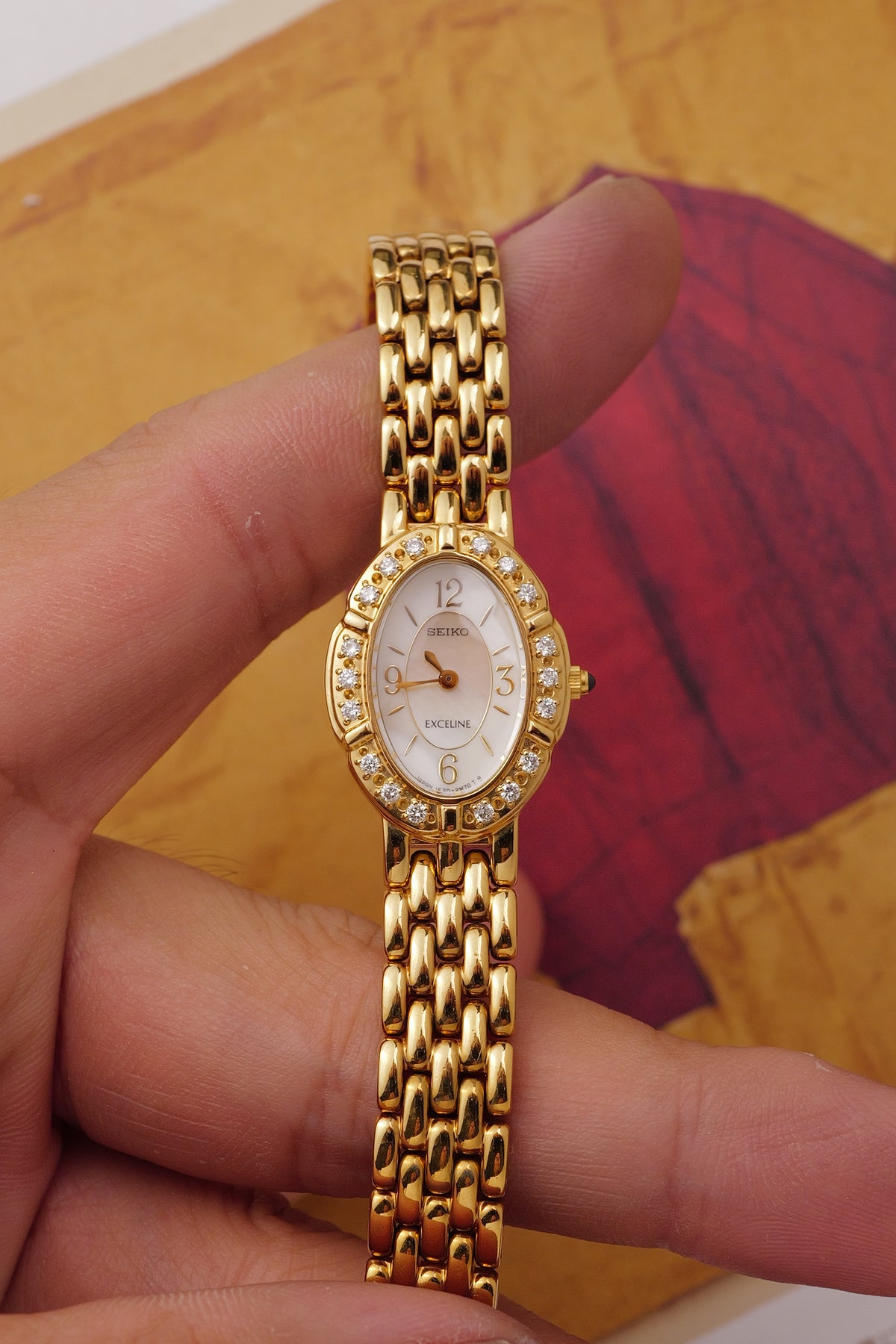 Seiko Exceline "Mother of Pearl Floral" Circa. 1991