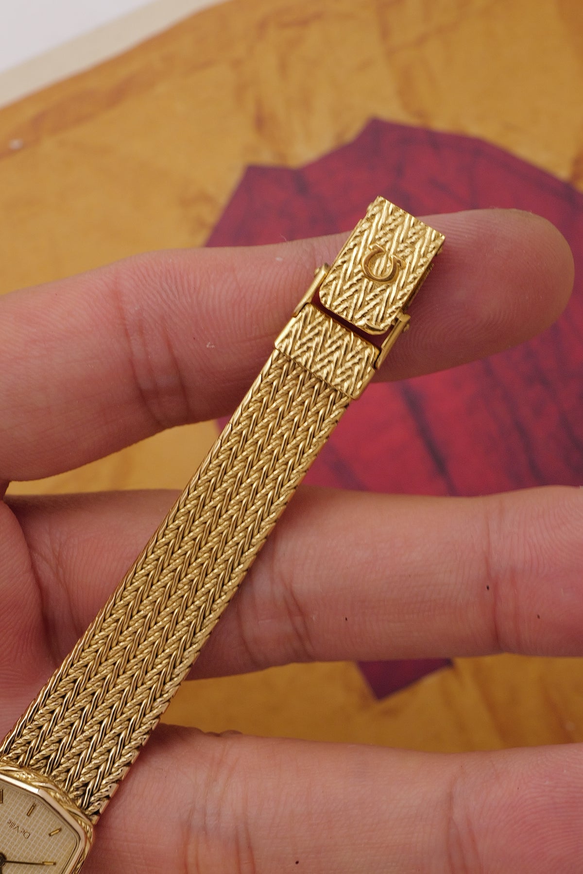 Omega De-ville "waffle" Integrated Bracelet Circa. 1980s