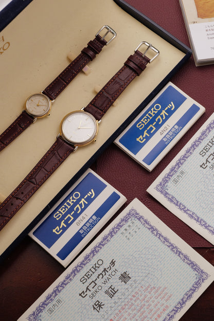 Seiko Dolce Exceline Couple set 7-11 20th anniversary piece. Circa.1990s