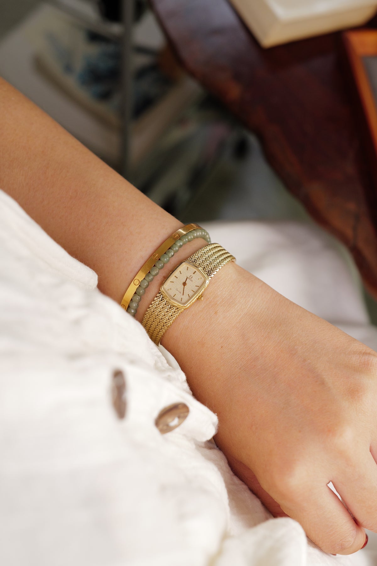 Omega De-ville "waffle" Integrated Bracelet Circa. 1980s