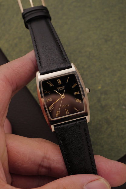 Seiko Dolce "Tonneau onyx" Circa. 1981